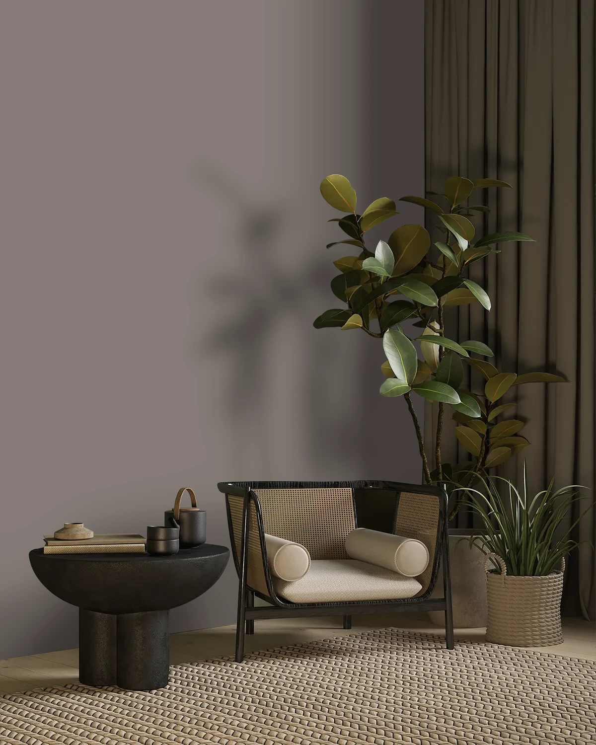 Nippon Paint's DARK HORIZON color on a beautifully decorated wall.