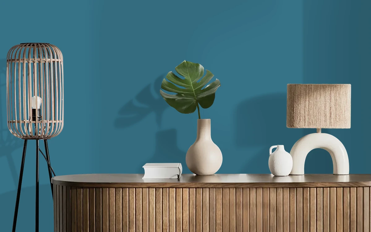 Nippon Paint's DARK SECRET color on different wall surfaces.