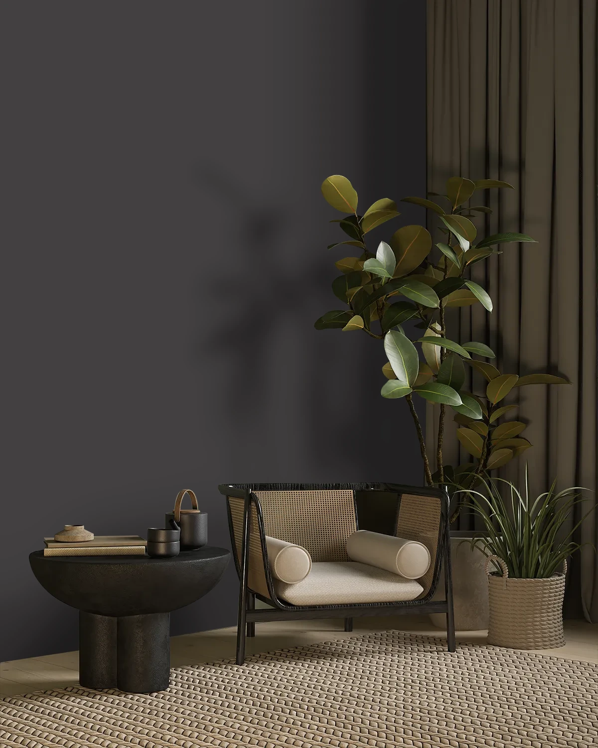 Nippon Paint's DARK SPOT color on a beautifully decorated wall.