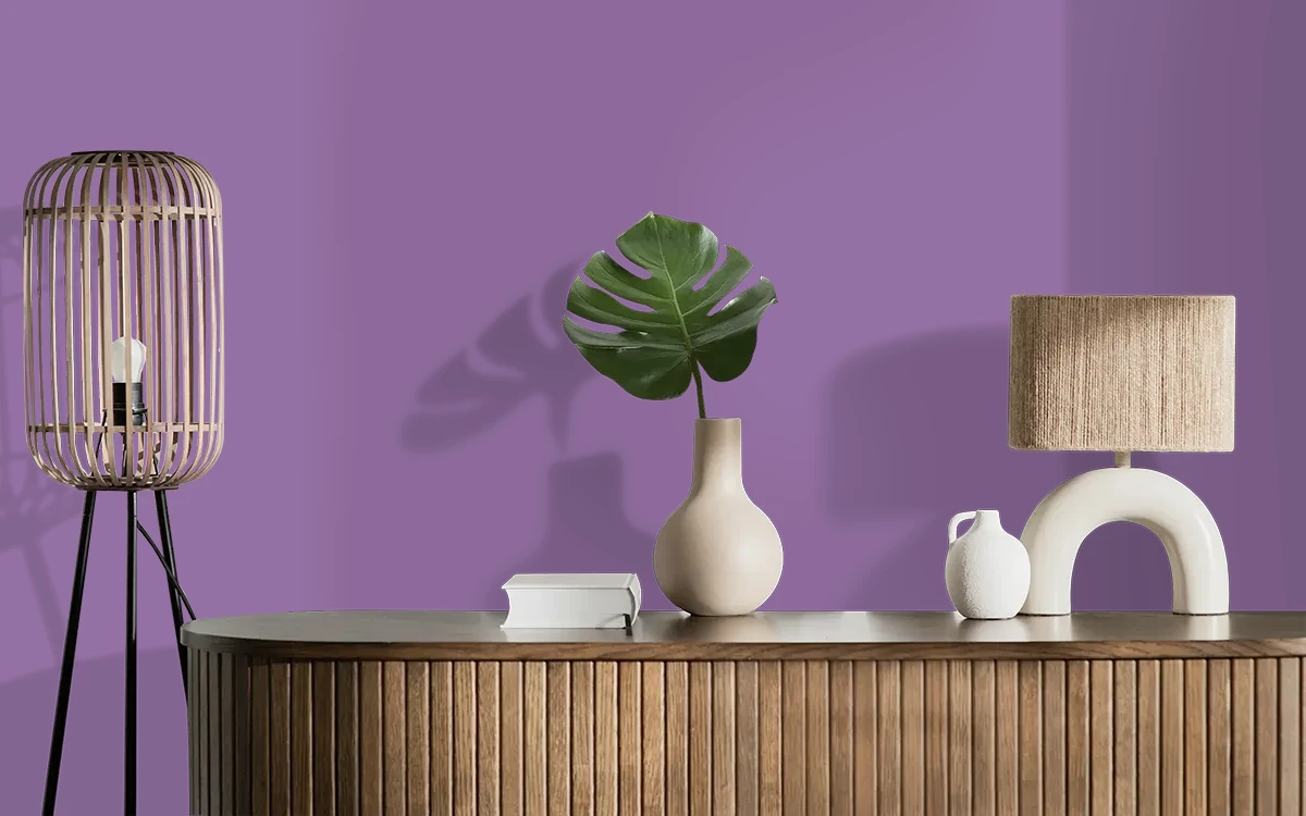 Nippon Paint's DAUPHNE RED color on different wall surfaces.