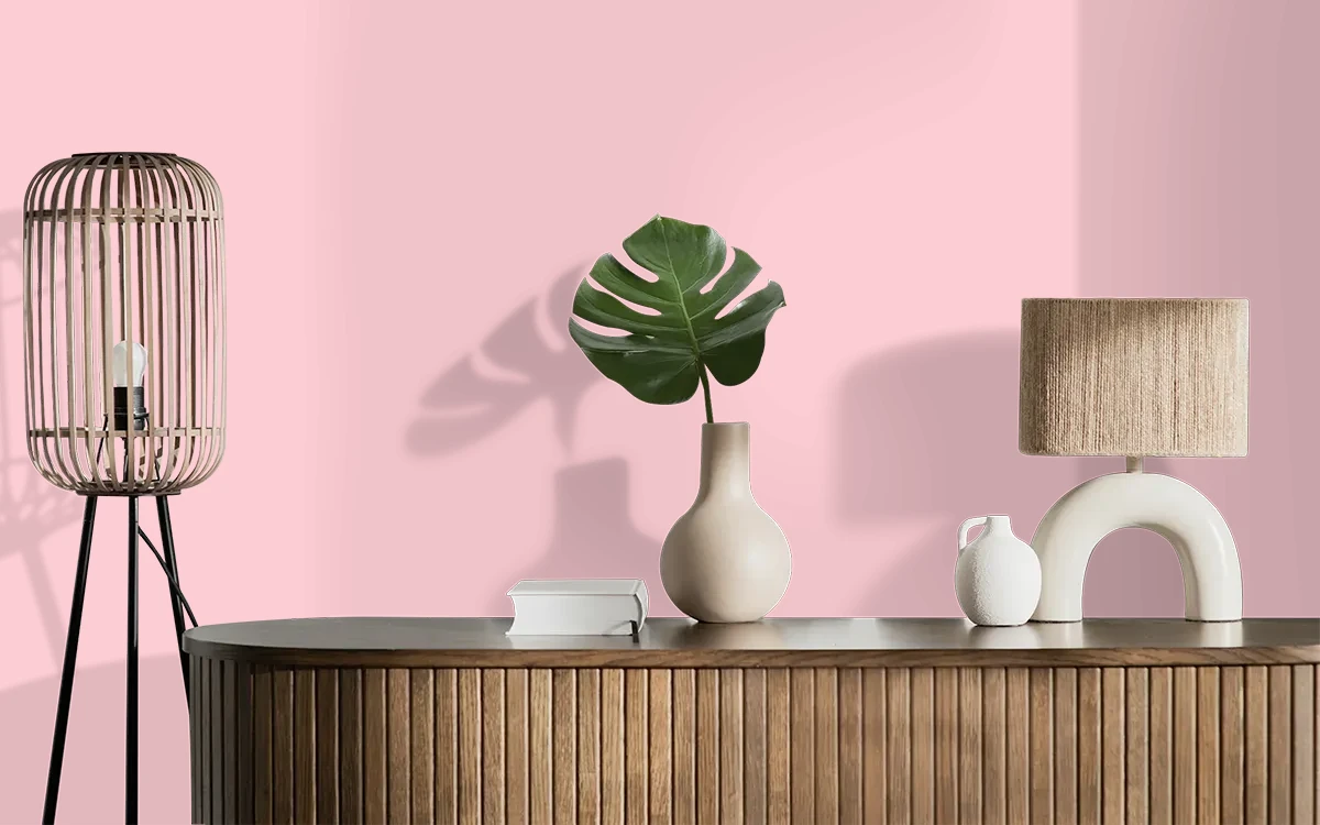 Nippon Paint's DEAREST ONE color on different wall surfaces.