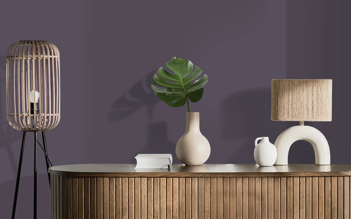 Nippon Paint's DEEP THOUGTS color on different wall surfaces.