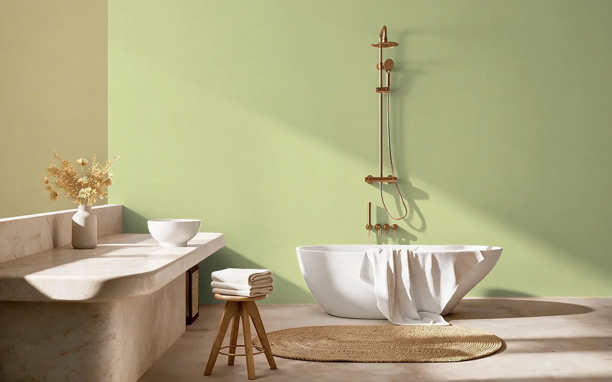 Nippon Paint's DELICATE SPIKES color on different wall surfaces.