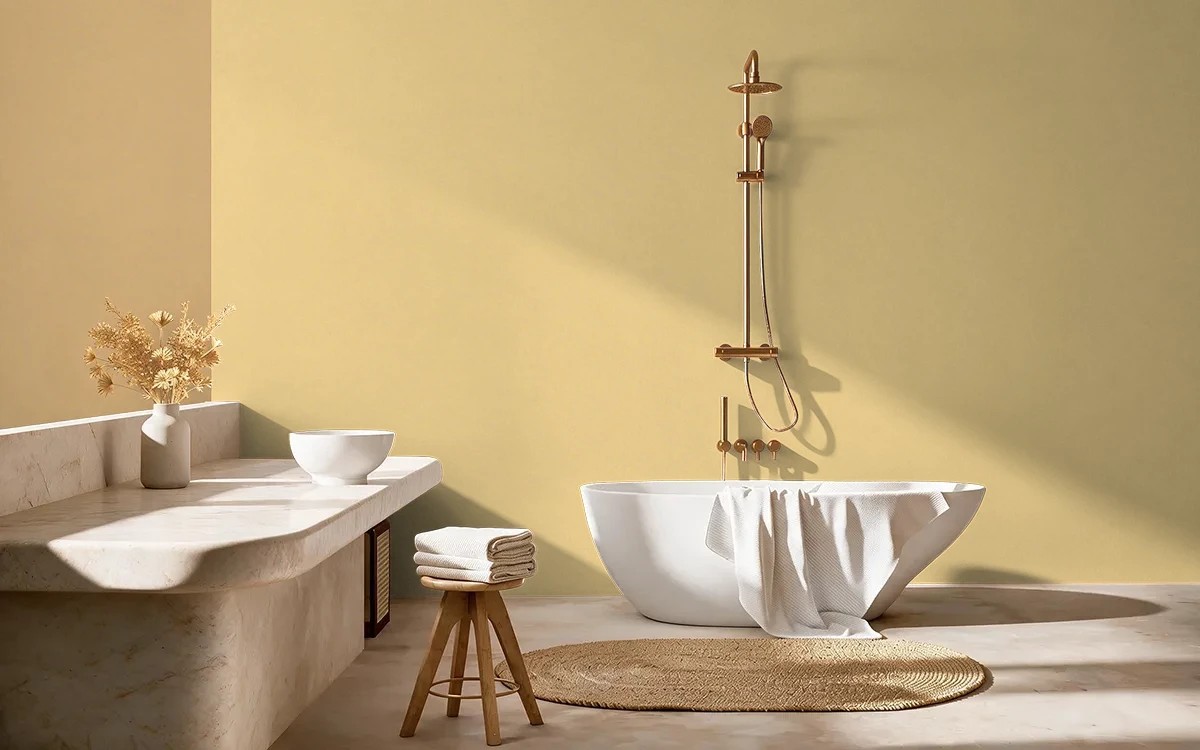 Nippon Paint's DESERT BREEZE color on different wall surfaces.