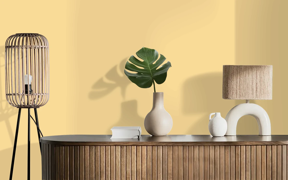 Nippon Paint's DESERT BREEZE color on different wall surfaces.