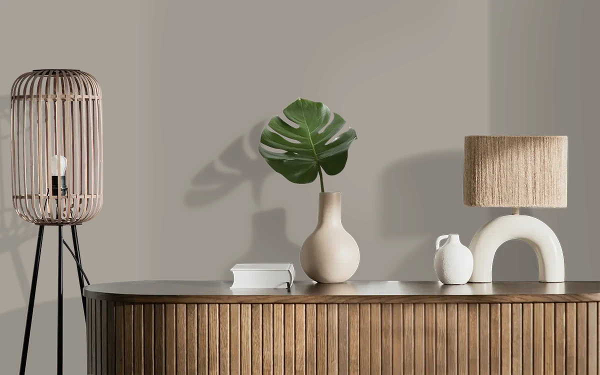 Nippon Paint's DESERT DUSK color on different wall surfaces.