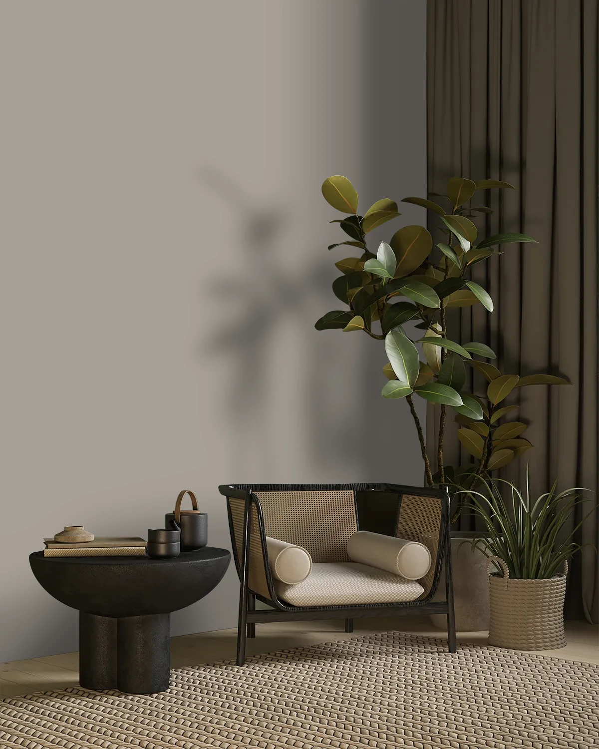 Nippon Paint's DESERT DUSK color on a beautifully decorated wall.