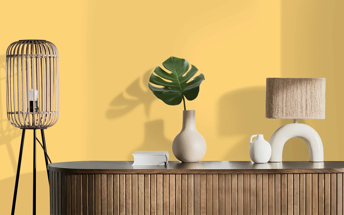 Nippon Paint's DESERT FIRE color on different wall surfaces.