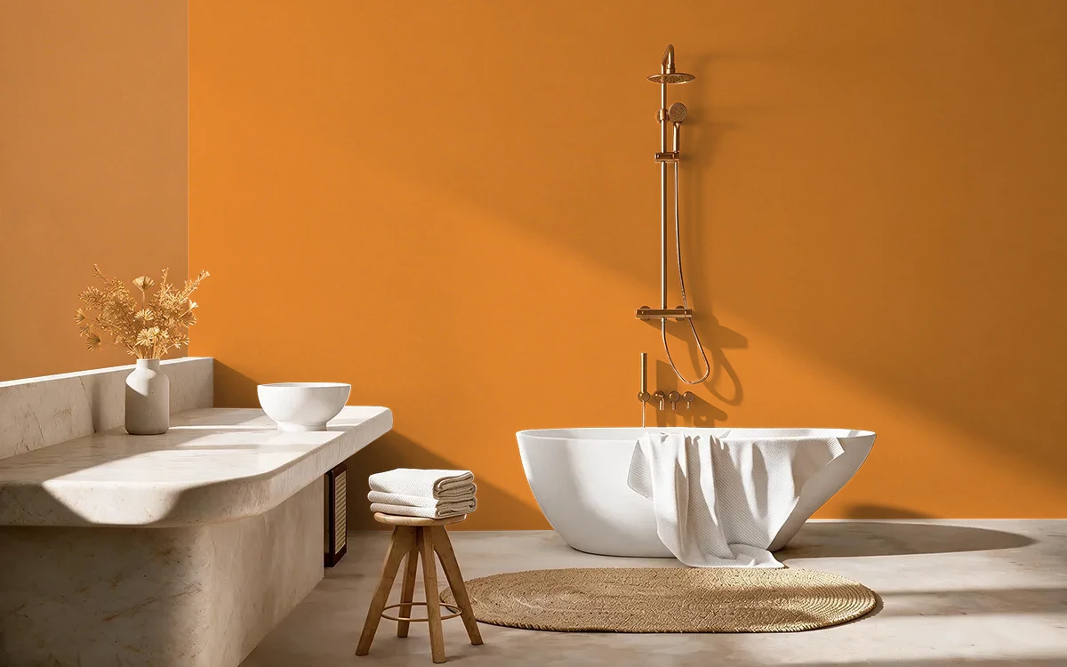 Nippon Paint's DESERT SAND color on different wall surfaces.
