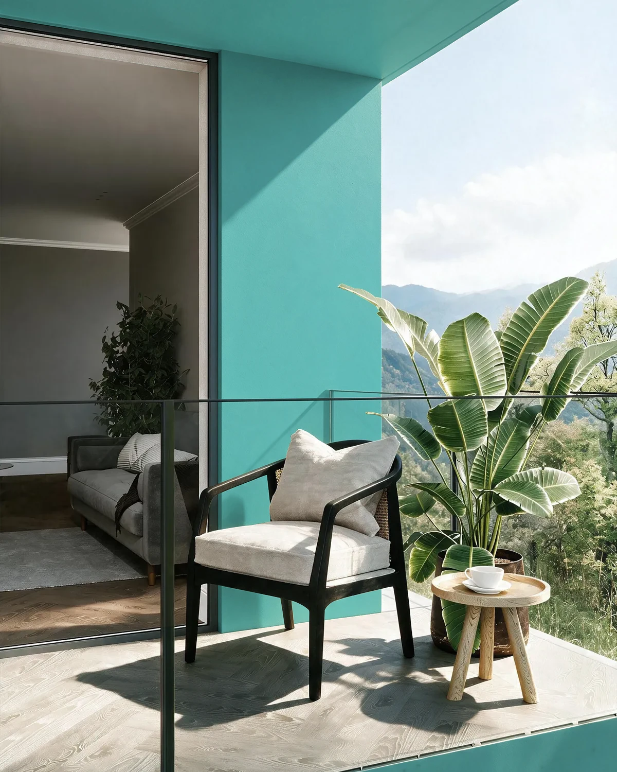 Nippon Paint's DIVER'S PARADISE color on a beautifully decorated wall.