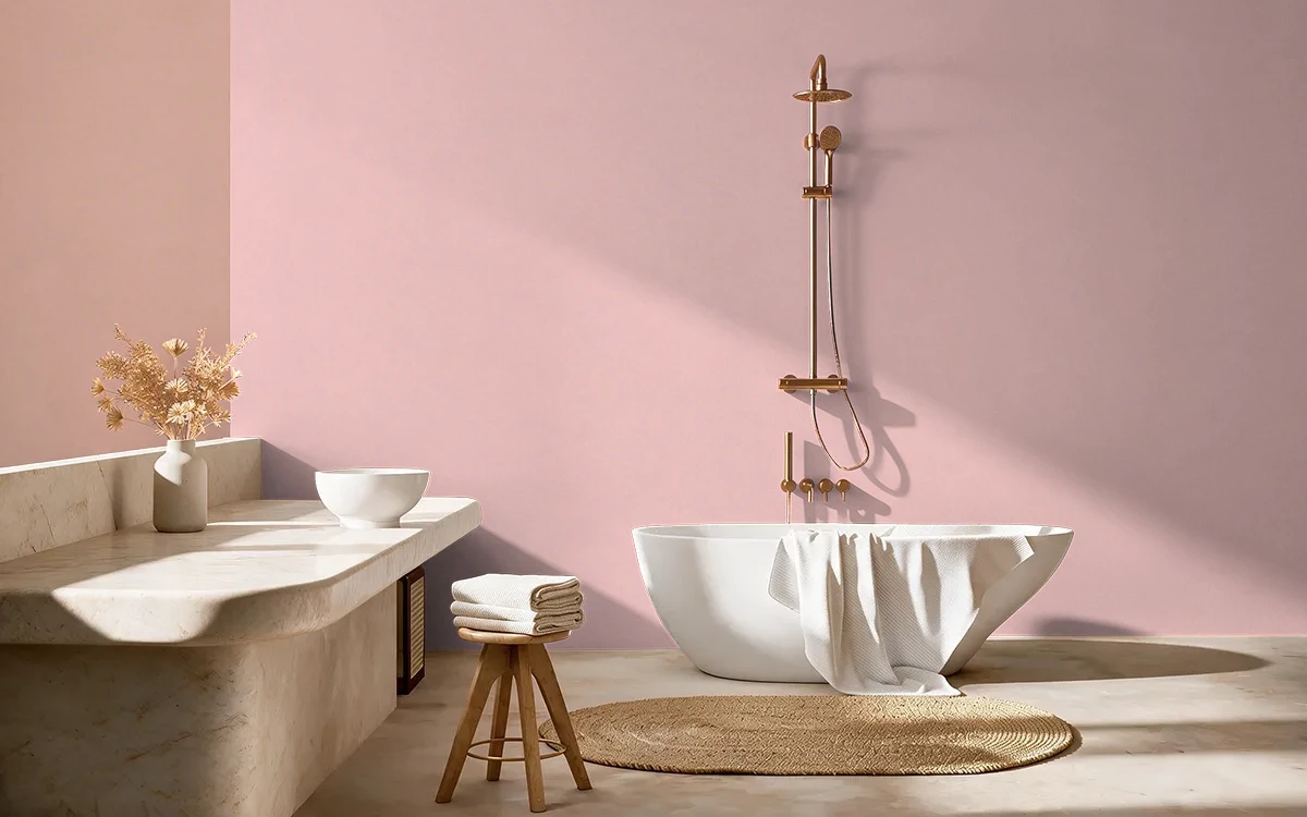 Nippon Paint's DOLL HOUSE color on different wall surfaces.