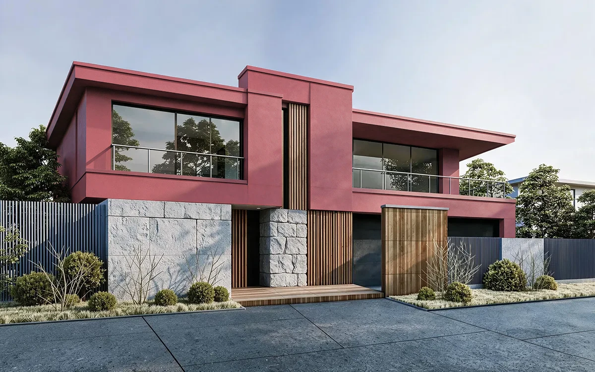 Nippon Paint's DRAGONFRUIT color on different wall surfaces.