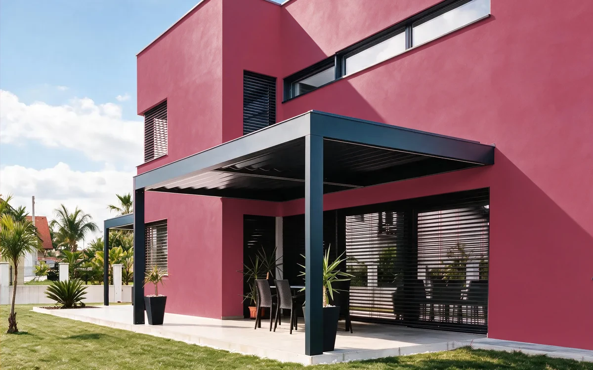 Nippon Paint's DRAMA RED color on different wall surfaces.