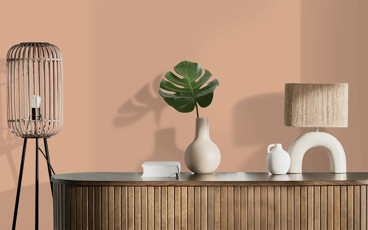 Nippon Paint's DRIED CLAY color on different wall surfaces.