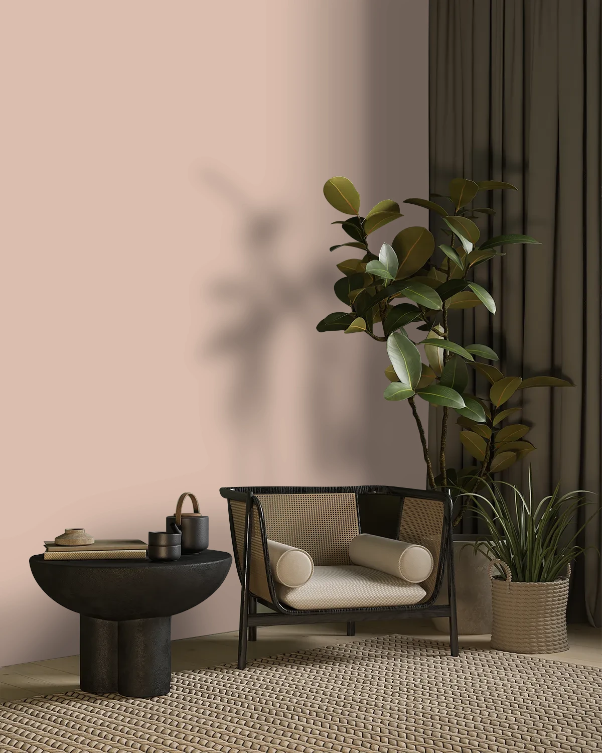 Nippon Paint's DRIED LEAVES color on a beautifully decorated wall.