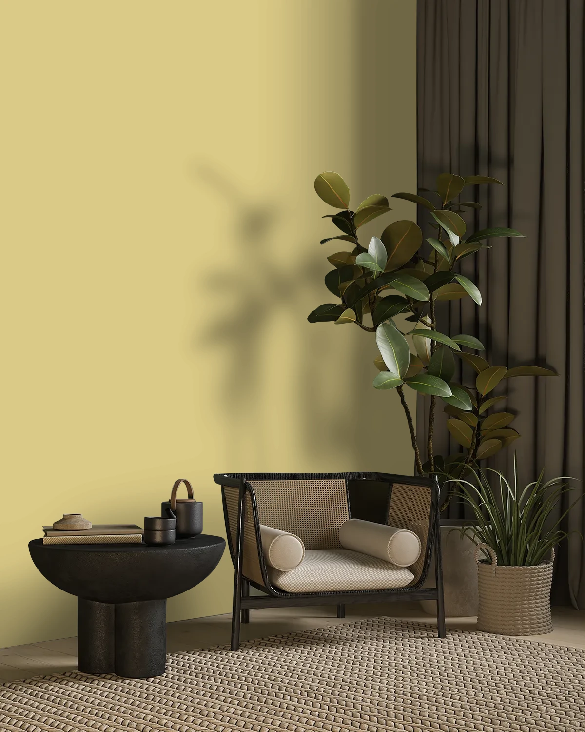 Nippon Paint's DRY BAMBOO color on a beautifully decorated wall.