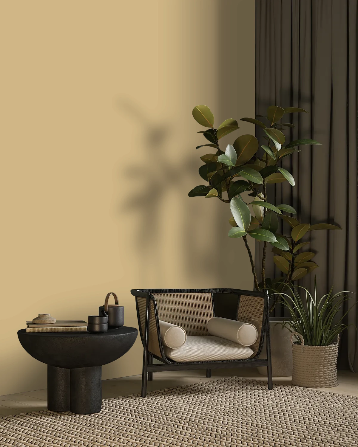 Nippon Paint's DRY WHEAT color on a beautifully decorated wall.