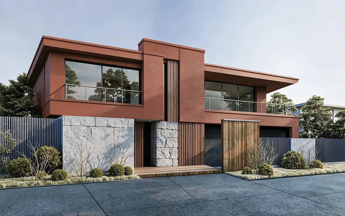 Nippon Paint's EARTHEN POT color on different wall surfaces.