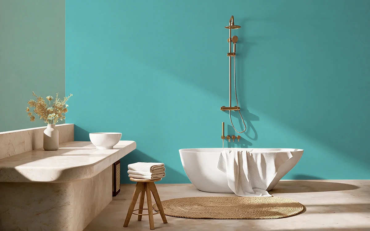 Nippon Paint's EMERALD color on different wall surfaces.