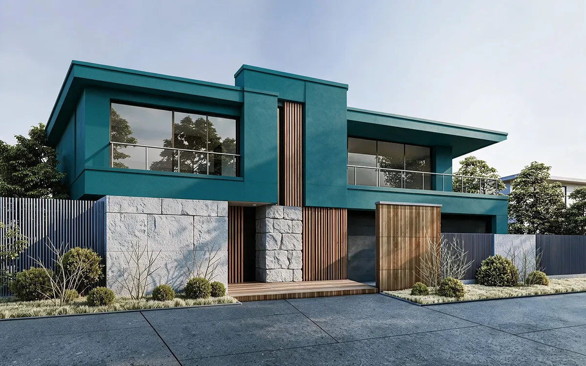 Nippon Paint's EMERALD ESSENCE color on different wall surfaces.