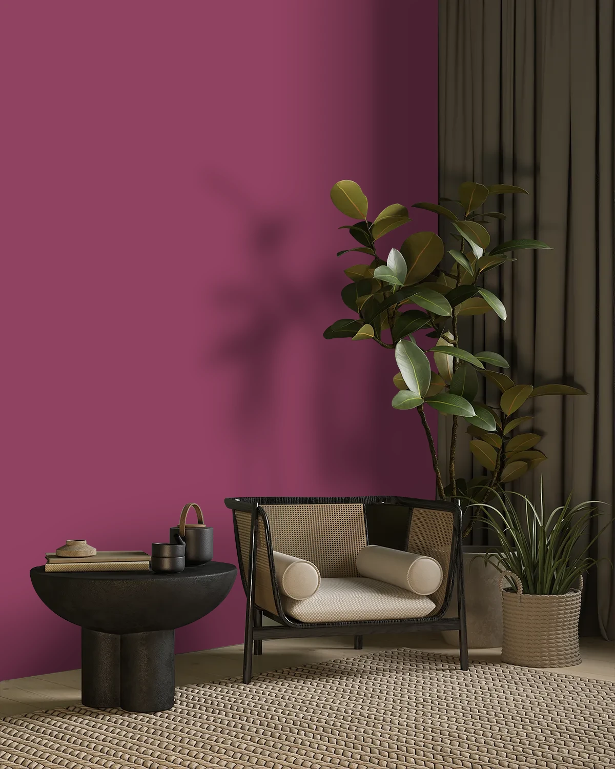 Nippon Paint's ENGLISH ROSE color on a beautifully decorated wall.