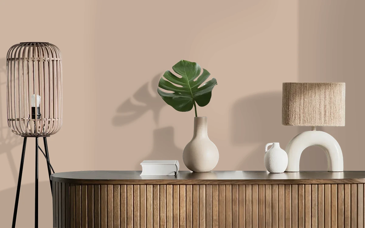 Nippon Paint's ESPRESSO BURST color on different wall surfaces.