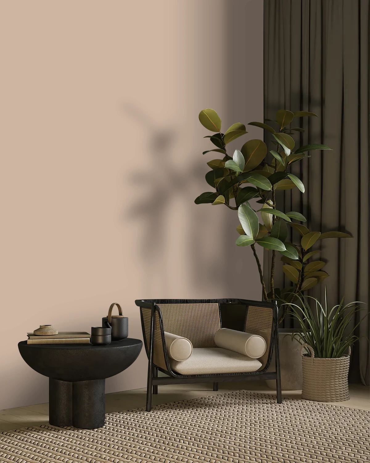 Nippon Paint's ESPRESSO BURST color on a beautifully decorated wall.