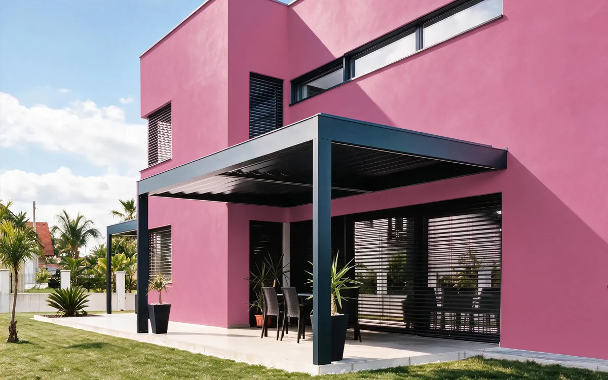 Nippon Paint's EXOTIC BLOOM color on different wall surfaces.