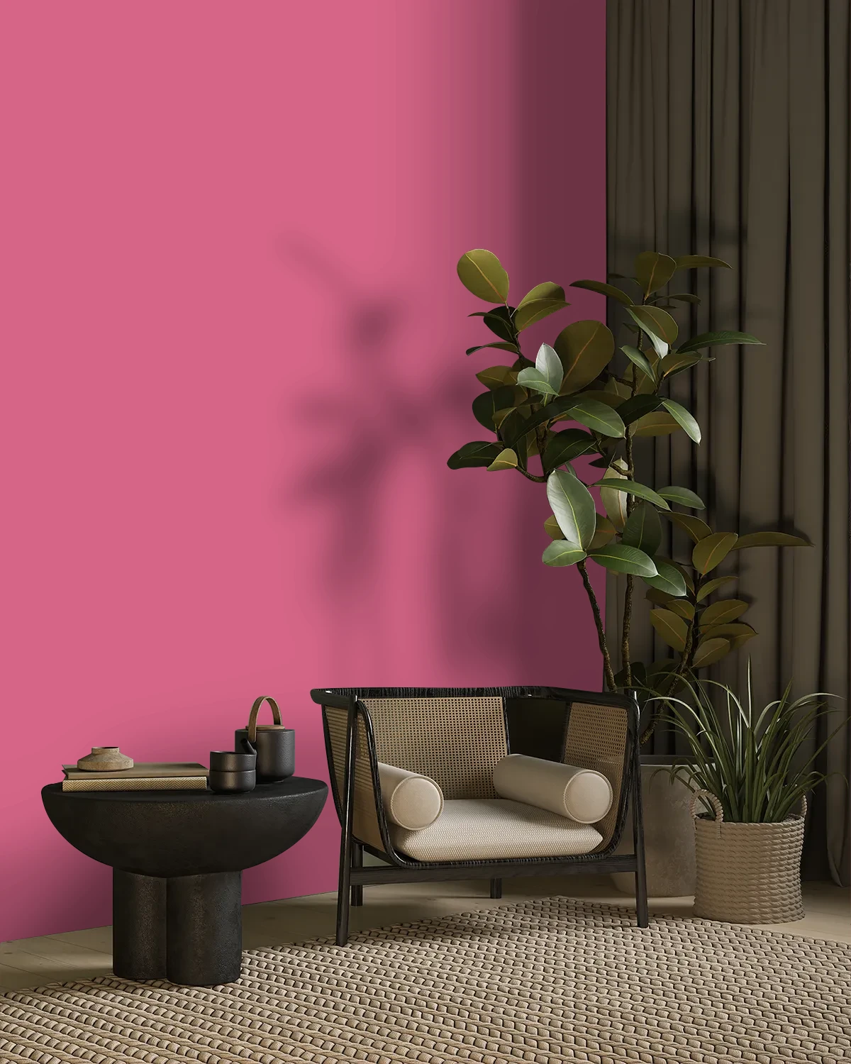 Nippon Paint's EXOTIC BLOOM color on a beautifully decorated wall.