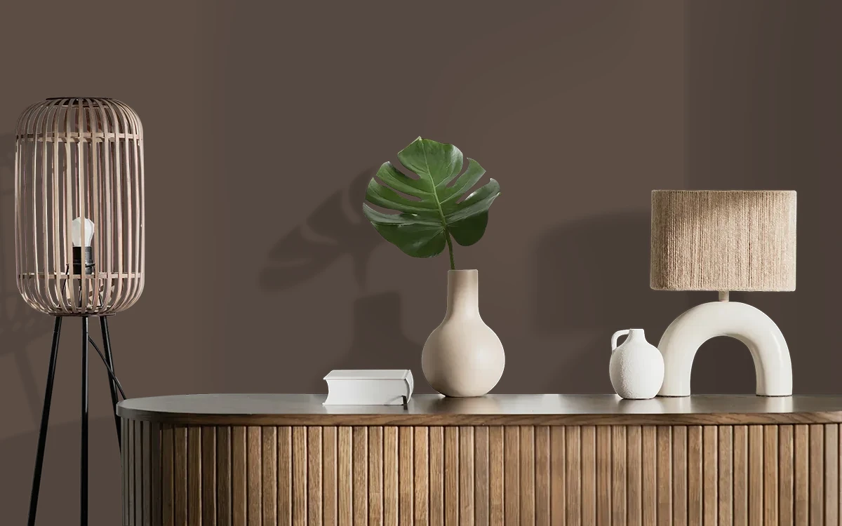 Nippon Paint's EXPRESSO color on different wall surfaces.