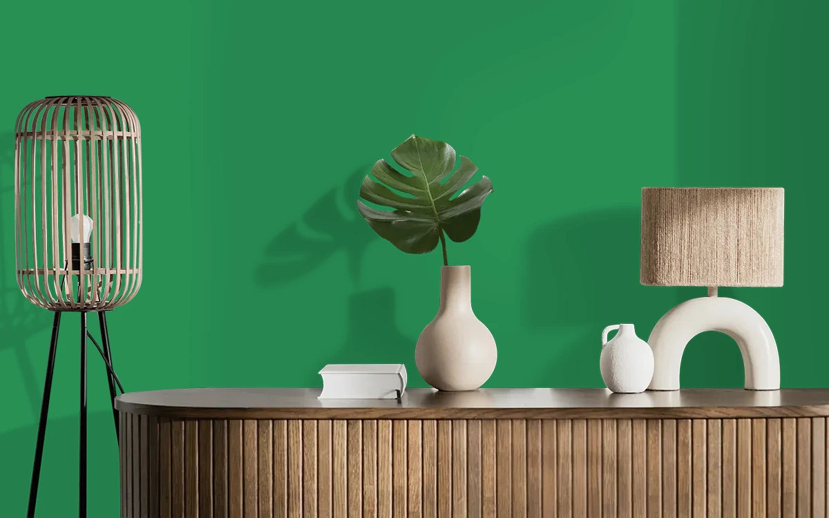Nippon Paint's FARAWAY color on different wall surfaces.