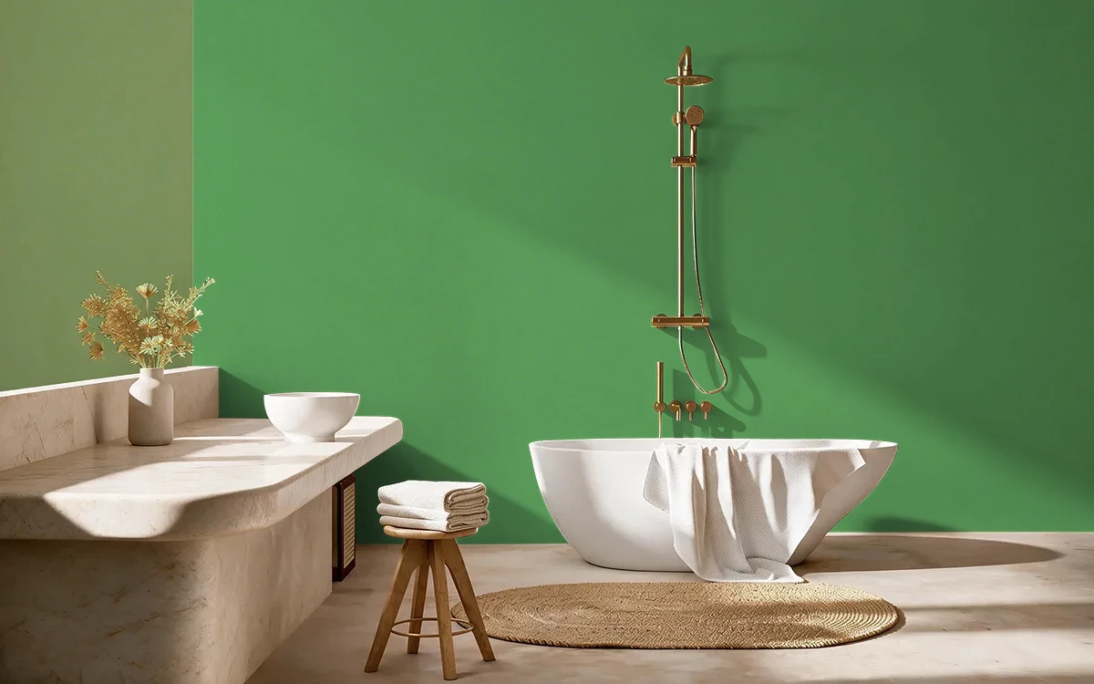 Nippon Paint's FARAWAY LAND color on different wall surfaces.