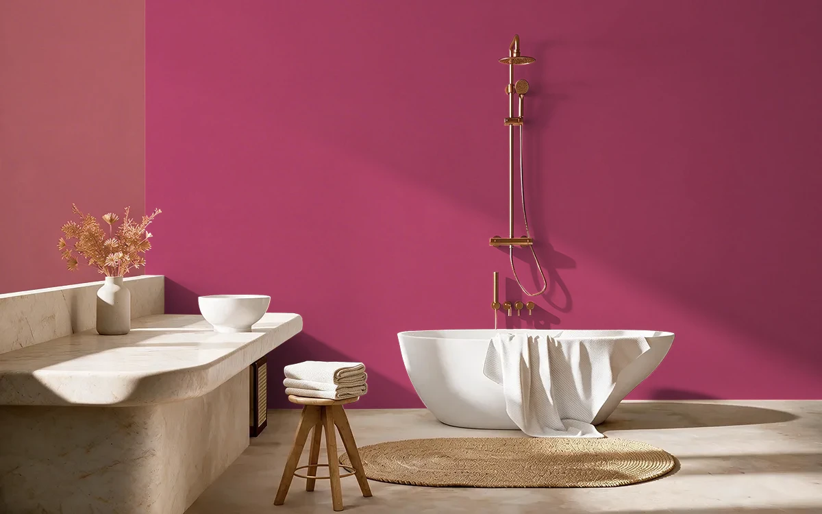 Nippon Paint's FASCINATION color on different wall surfaces.