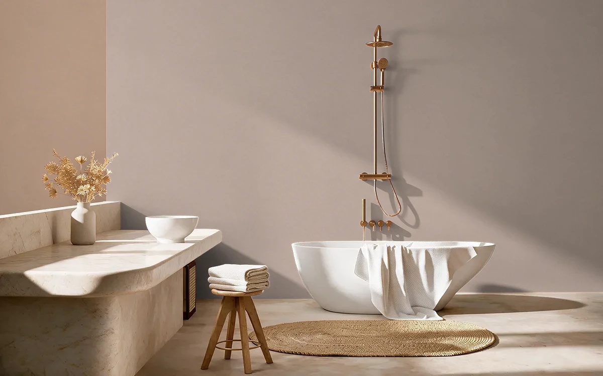 Nippon Paint's FAVORITE SHAWL color on different wall surfaces.