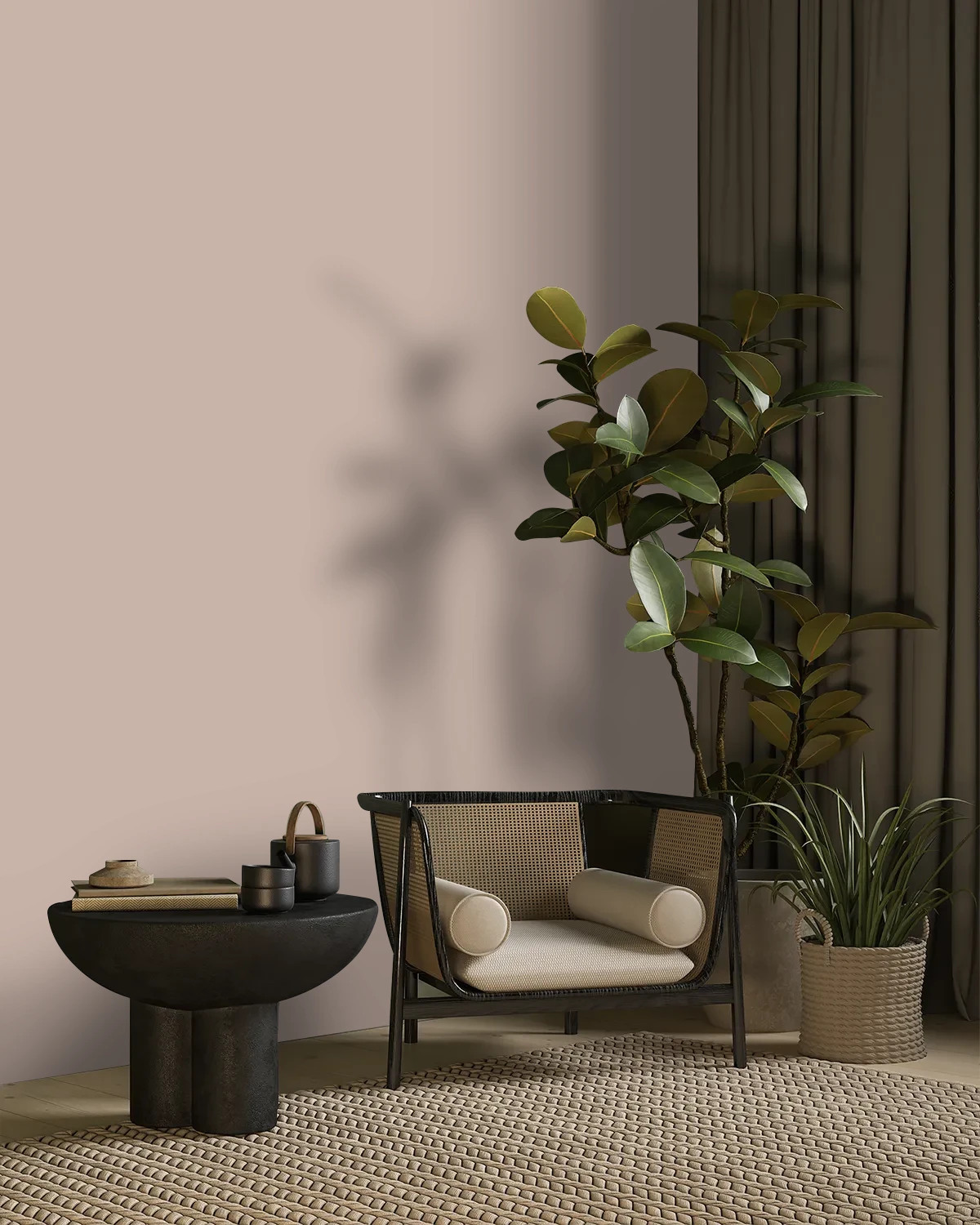 Nippon Paint's FAVORITE SHAWL color on a beautifully decorated wall.