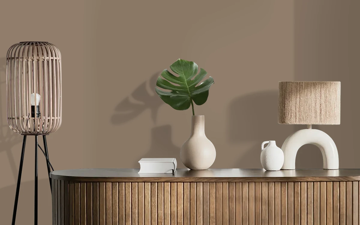 Nippon Paint's FAWN GLEAM color on different wall surfaces.