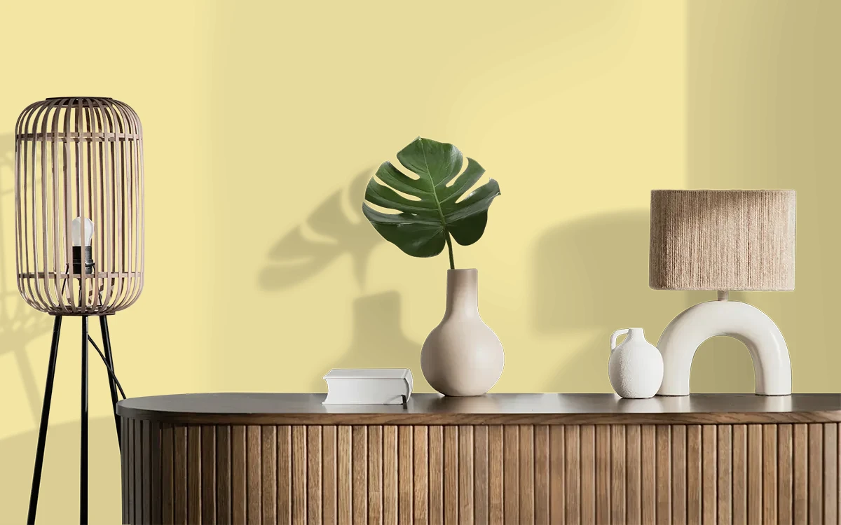 Nippon Paint's FILTERED LIGHT color on different wall surfaces.