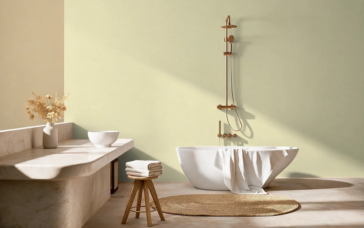 Nippon Paint's FLASH OF LIGHTNING color on different wall surfaces.