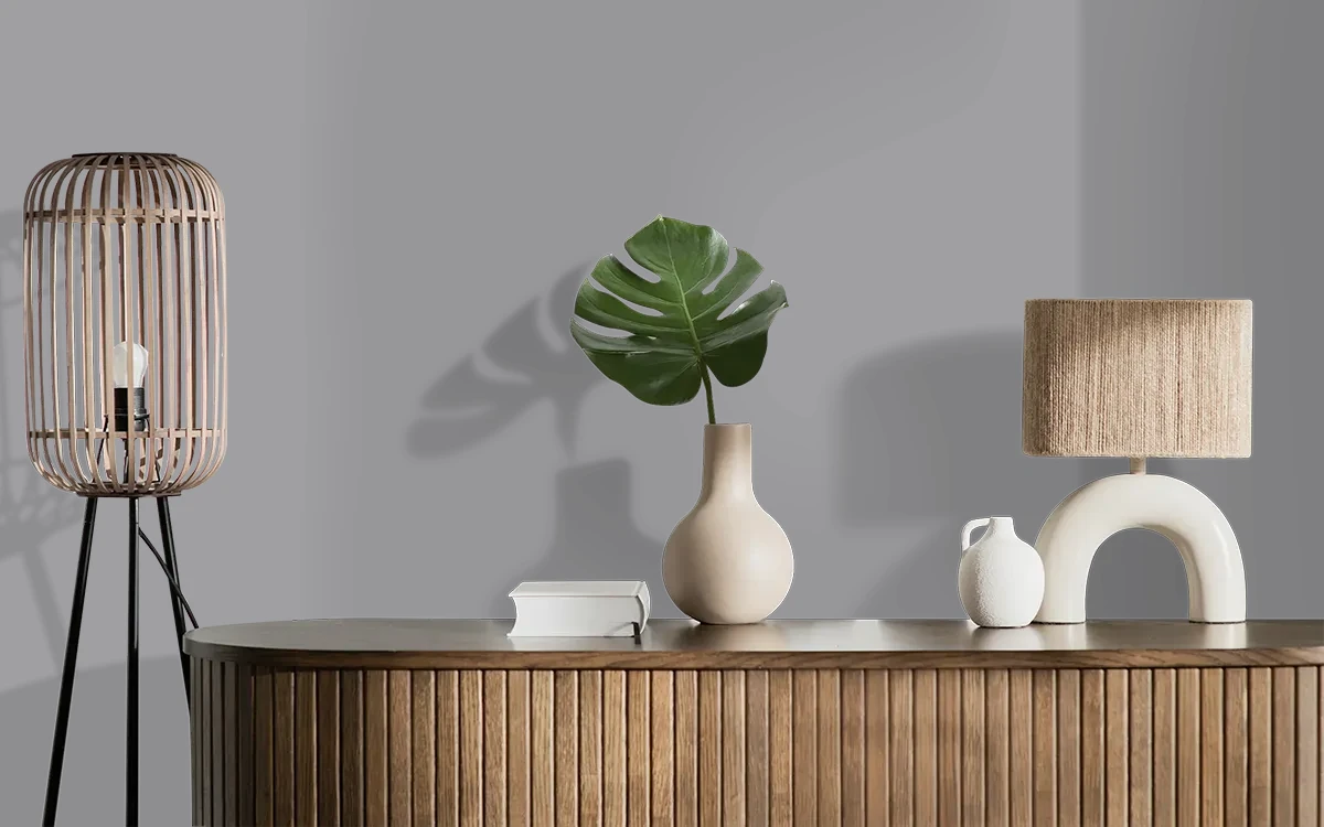 Nippon Paint's FLOATING PLATFORM color on different wall surfaces.