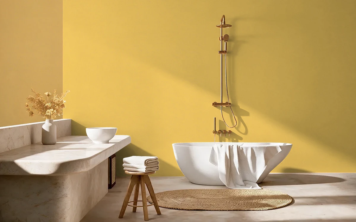 Nippon Paint's FLORAL FESTOON color on different wall surfaces.