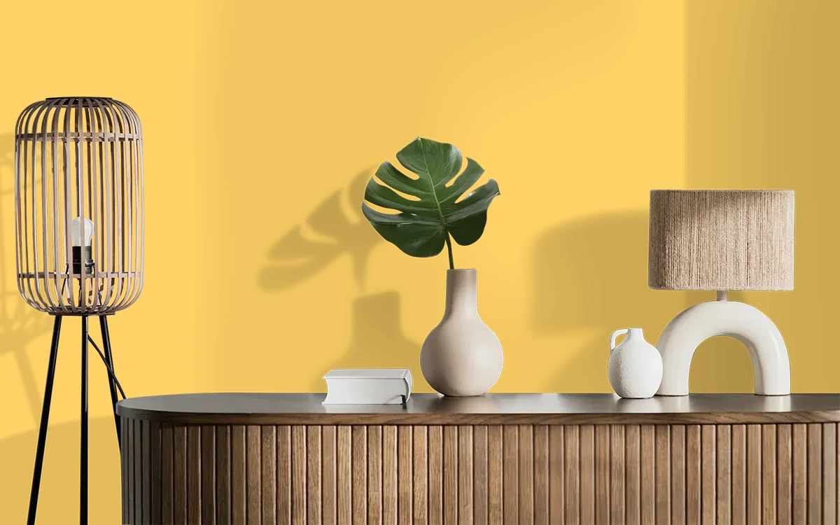Nippon Paint's FLORAL FESTOON color on different wall surfaces.