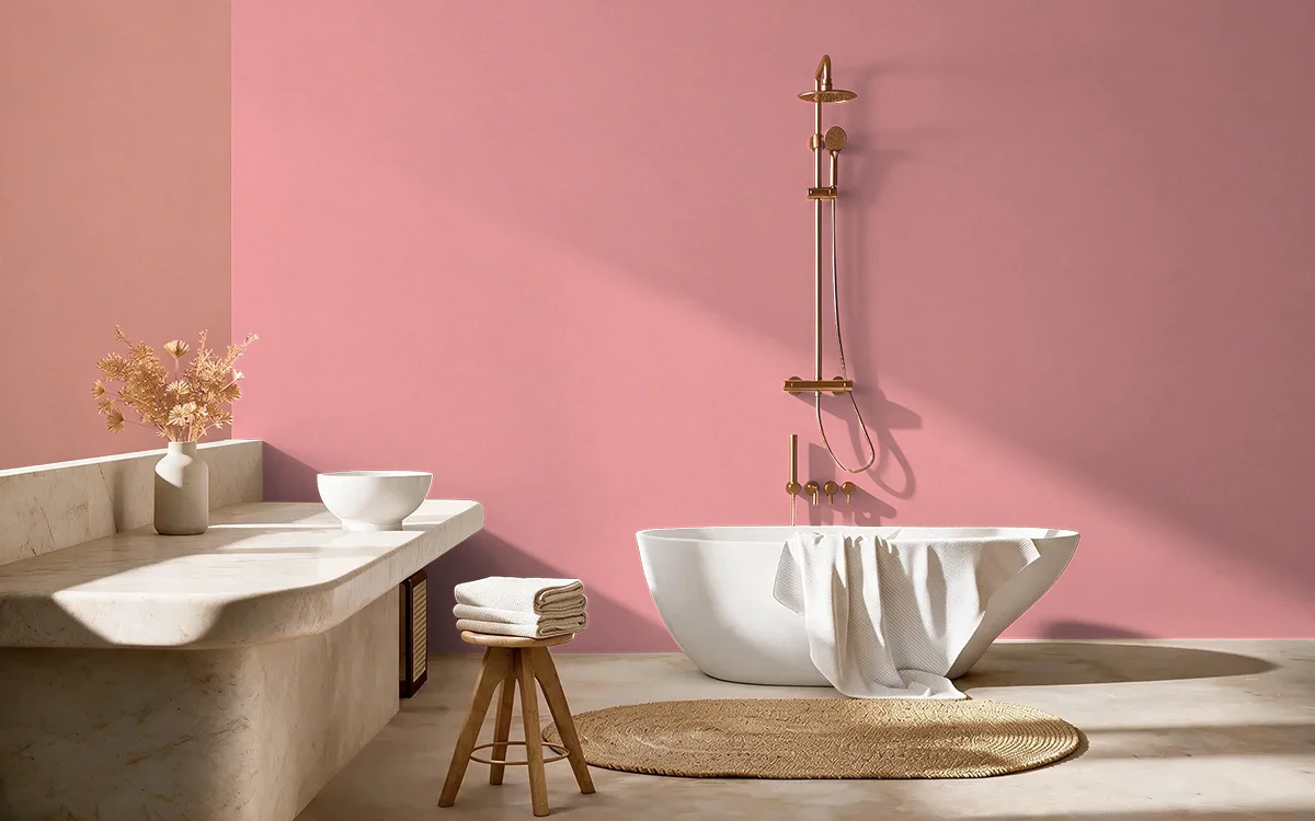 Nippon Paint's FLORAL PRINT color on different wall surfaces.