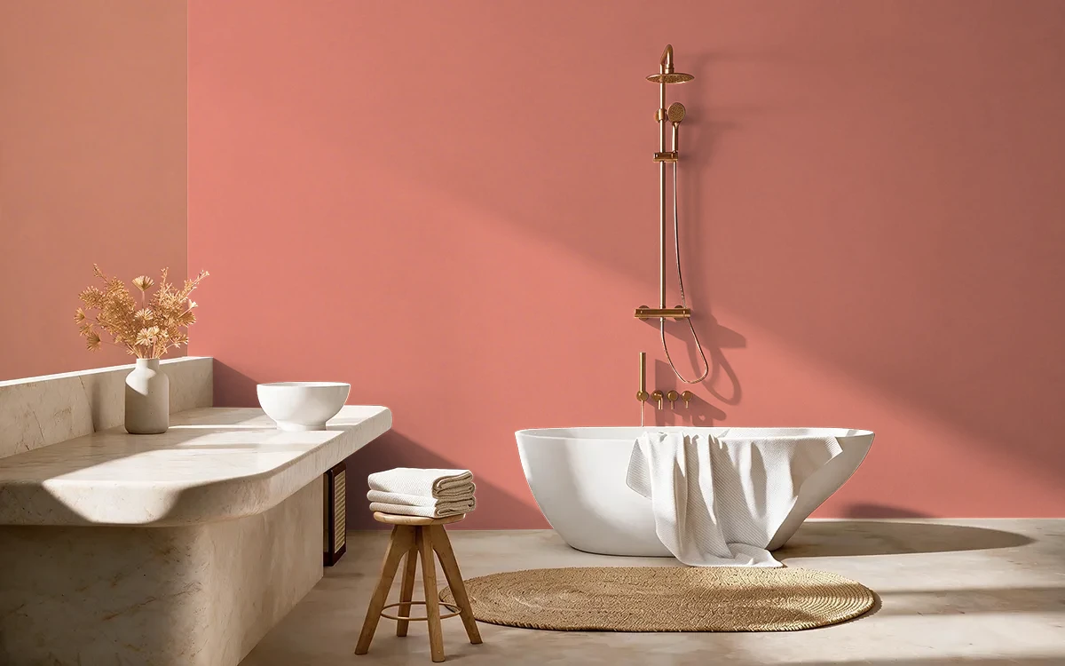 Nippon Paint's FLORIST BOUQUET color on different wall surfaces.