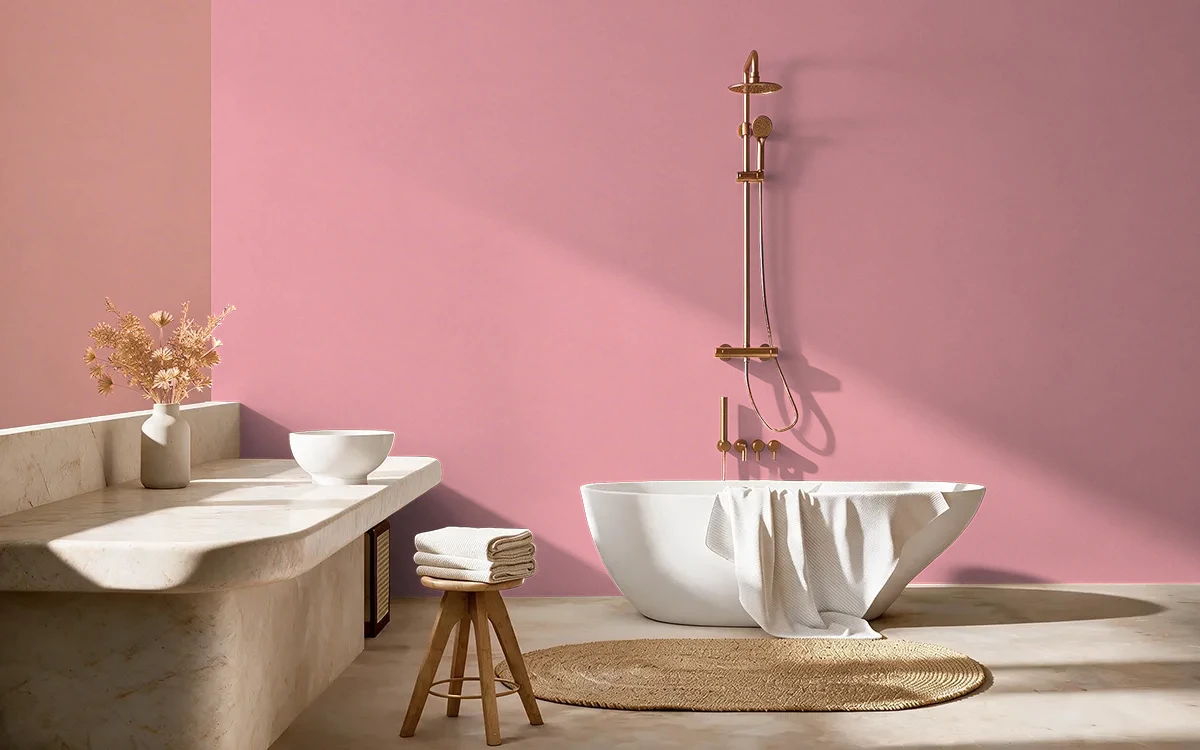 Nippon Paint's FLOWER DOME color on different wall surfaces.