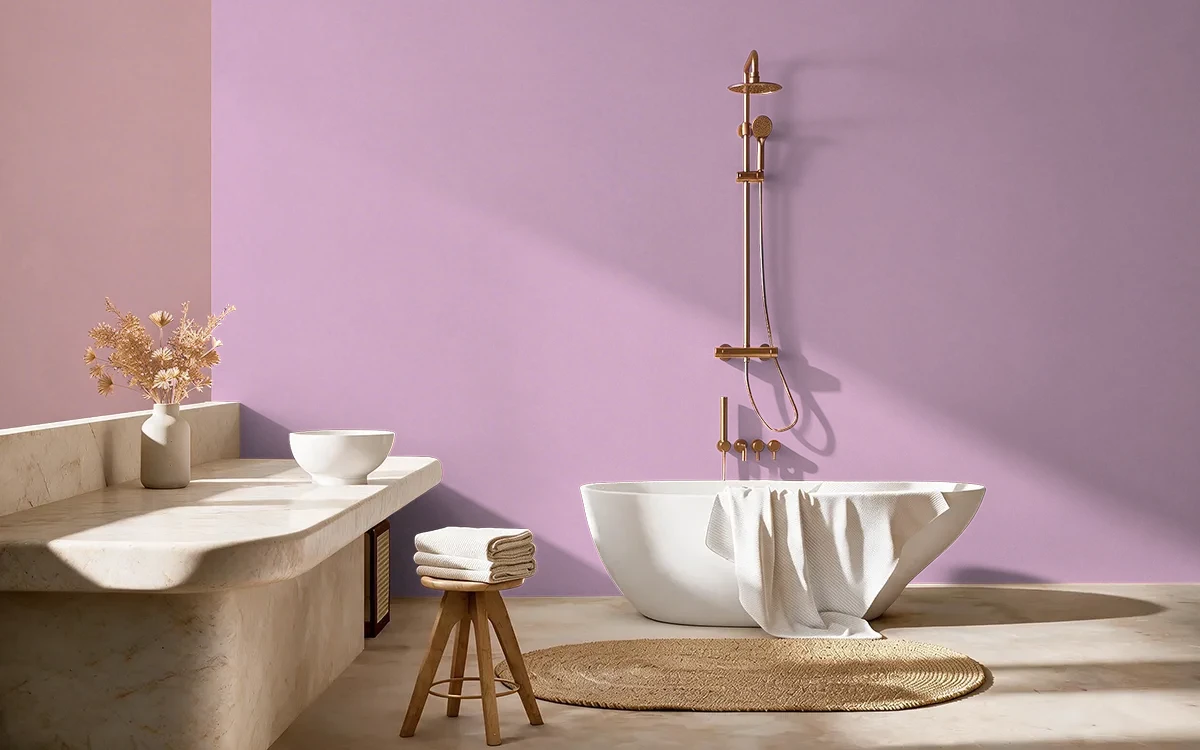 Nippon Paint's FLOWER FIELDS color on different wall surfaces.