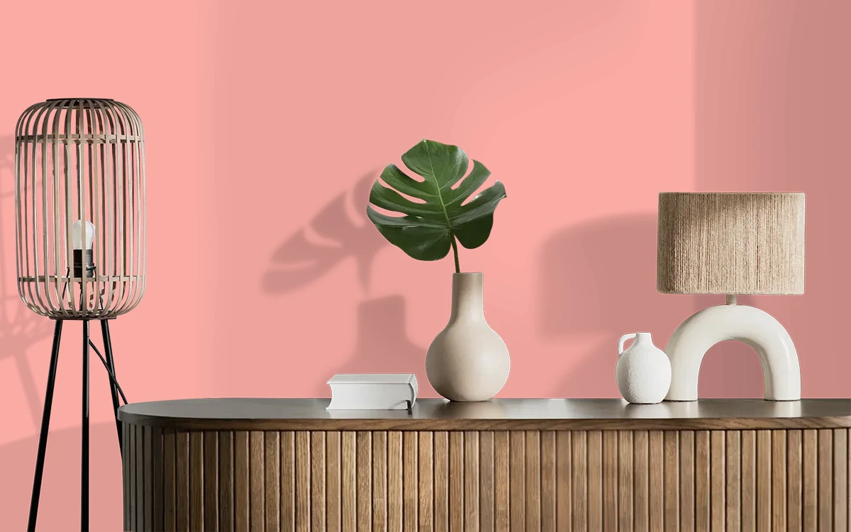 Nippon Paint's FLOWER GIRL color on different wall surfaces.