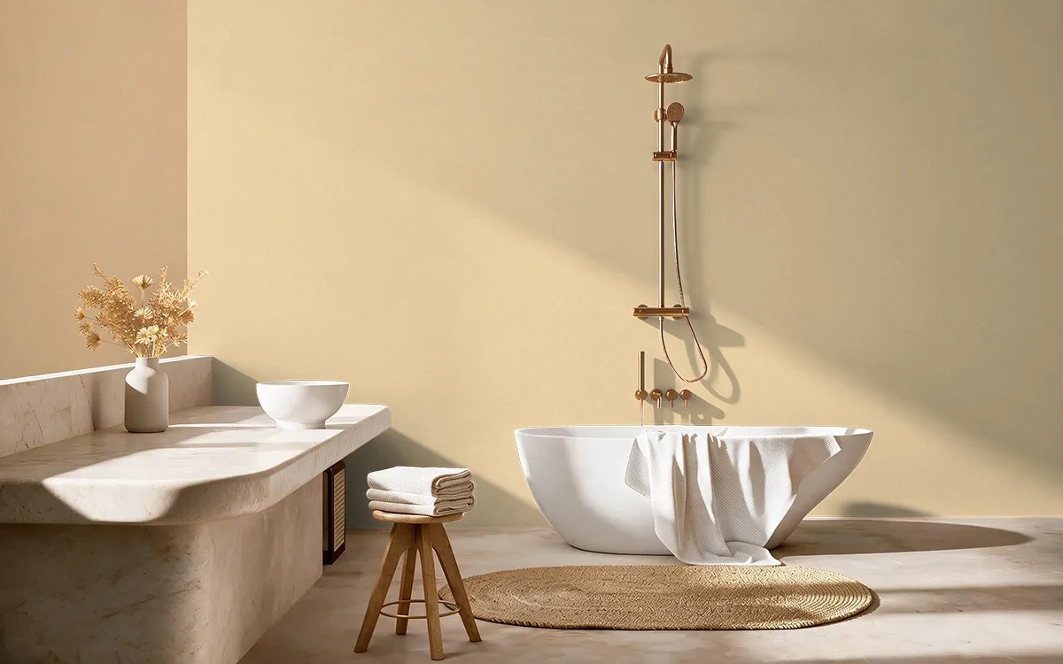 Nippon Paint's FLOWER PICKING color on different wall surfaces.