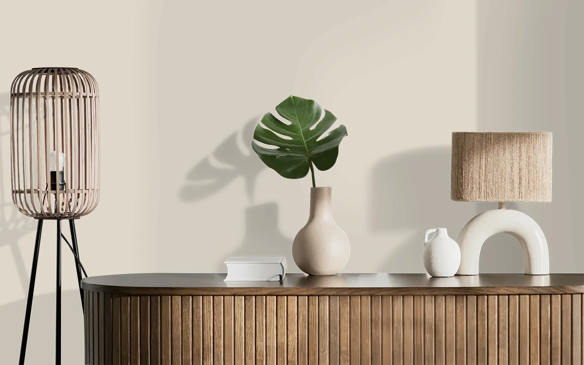 Nippon Paint's FLYING FOX color on different wall surfaces.