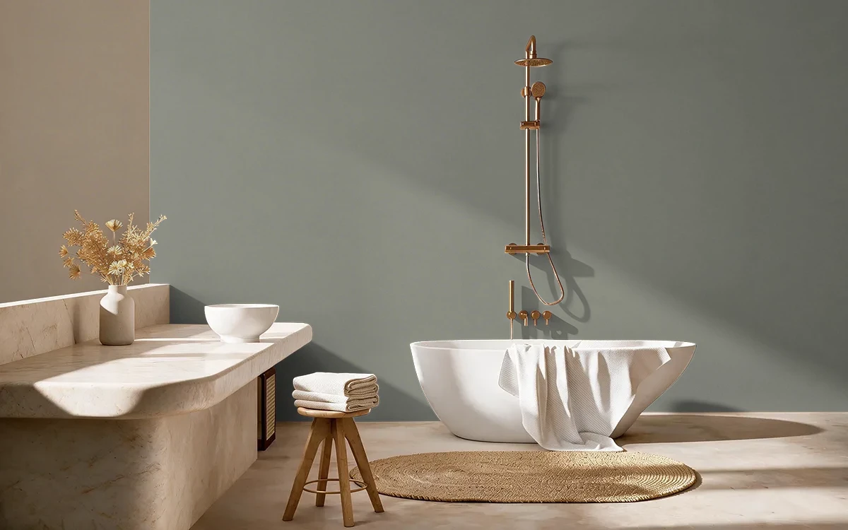 Nippon Paint's FOLKLORE color on different wall surfaces.