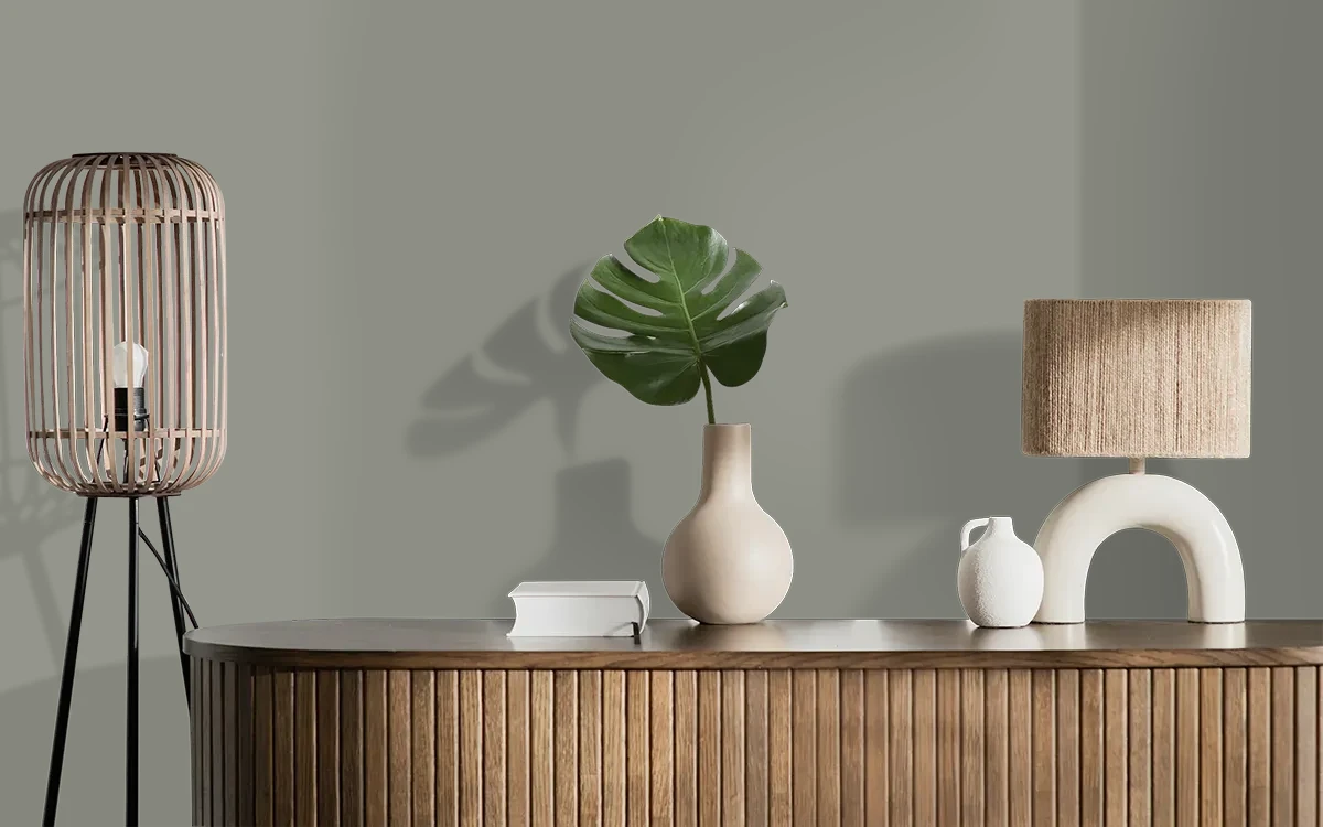 Nippon Paint's FOLKLORE color on different wall surfaces.